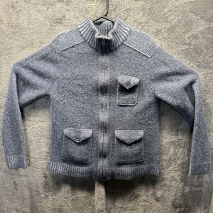 Blue X Pronto Uomo Jacket Women XL Thick Wool Full Zip Cargo Mock‎ Cardigan
